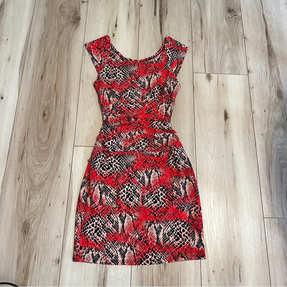Bison Bisou snakeskin pattern dress